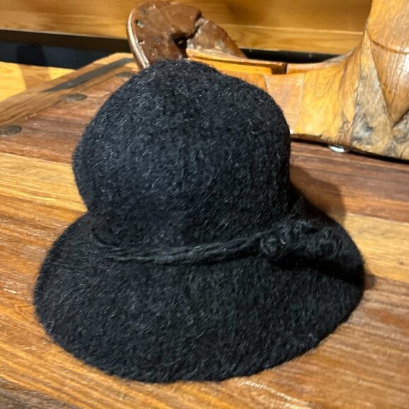 New Mexico Tierra Wools Hand-Woven Thick Wool Bucket Hat One-Of-A-Kind Black - Picture 3 of 8
